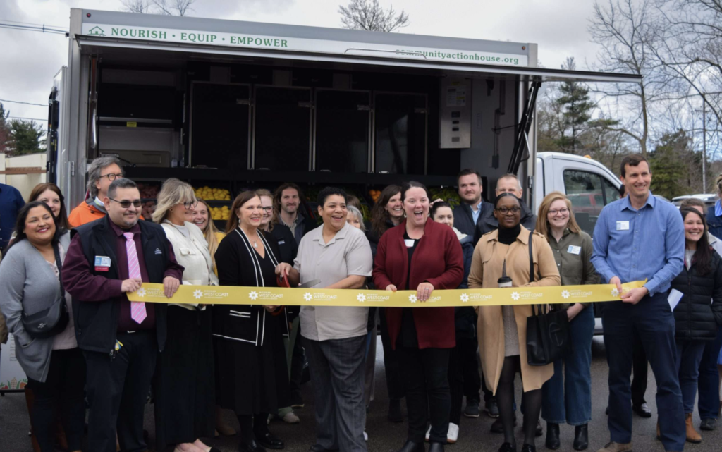 Launch photo with one of the custom Farmers' Truck units